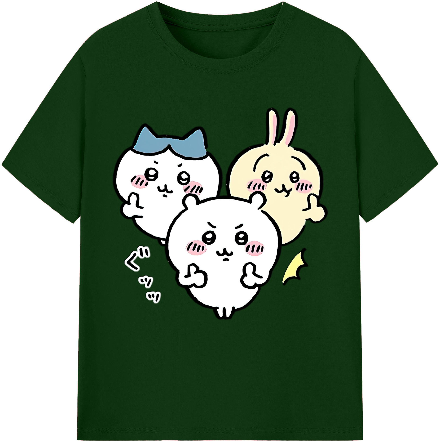 （画像用） ちいかわ うさぎ Chii-kawa usagi 綿100％半袖Tシャツ（フロントプリント）